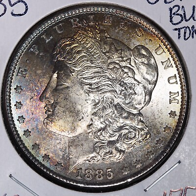 #ad 1885 Morgan Silver Dollar Beautiful GEM BU MS Toned Coin E712 KBC $189.99