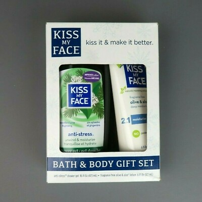 Kiss My Face Bath amp; Body Gift Set Anti Stress Shower Gel And Olive amp; Aloe Lotion $16.99