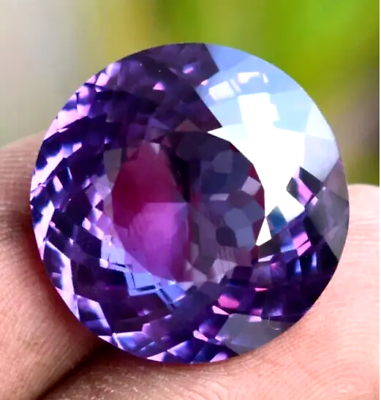 #ad 159 Ct Certified Natural Oval Purple Zircon Cambodian Round Cut Loose Gemstone $31.59