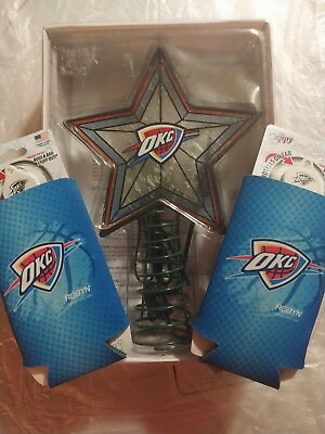 #ad OKC Thunder NBA Basketball Christmas Tree Topper Light Up Star amp; 2 Bonus Cappys $13.99