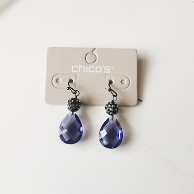 #ad New Chicos Glass Teardrop Drop Earrings Gift Fashion Women Party Holiday Jewelry $7.99