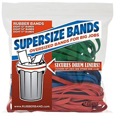 #ad 08997 SuperSize Bands Assorted Large Heavy Duty Latex Rubber Bands 24 Count... $12.53