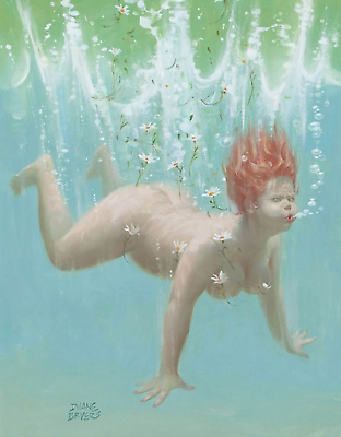 #ad Duane Bryers#x27; plump and pretty Hilda Underwater art painting print $7.99