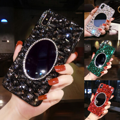 #ad Luxury Bling Glitter Full Diamond Mirror Case for Samsung S21 S20 FE Note20 10 8 $9.88