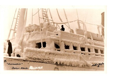 #ad Real Photo Postcard Icy Ship the Northwestern Juneau Alaska c1945 1950 EKC $5.99