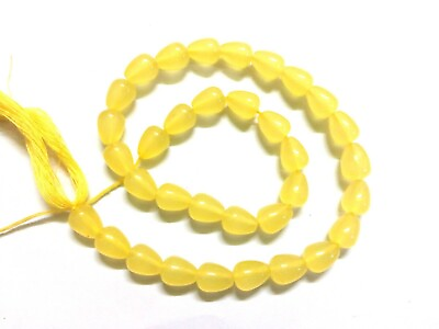 #ad Lemon Quartz Teardrop Smooth 8x10mm Yellow Quartz Drop Beads 12quot;inch 1 Strand $29.90