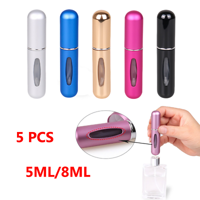 #ad #ad 5PCS Refillable Travel Portable Perfume Atomizer Bottle Spray Pump Case 5ML 8ML $11.95