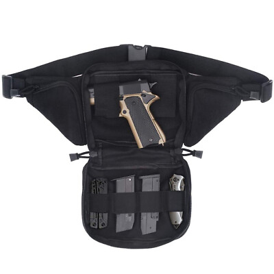 #ad Tactical Waist Bag Concealed Guns Carry Pouch Military Pistol Holster Fanny Pack $25.01