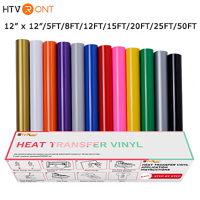 #ad HTVRONT HTV Heat Transfer Vinyl Iron On Vinyl 12quot; x 5 50 FT T Shirt for Cricut $12.98