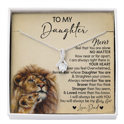 #ad Necklace To My Daughter Daughter Xmas Gift Birthday Gift Lion Dad Necklace $44.99