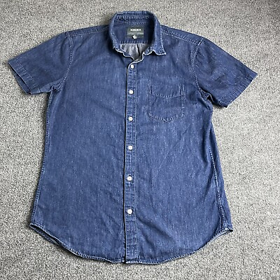 #ad Bonobos Chambray Shirt Medium Blue Slim Fit Button down Jean pocket Men#x27;s $16.95