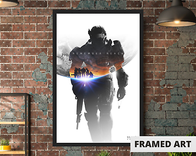 #ad Halo poster Halo video game Kids room decor 11x17quot; FRAMED Gift Poster $33.90