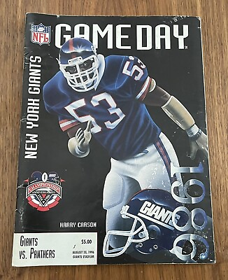 #ad NFL Game Day Program Harry Carson Giants VS. Panthers August 231996 $20.00