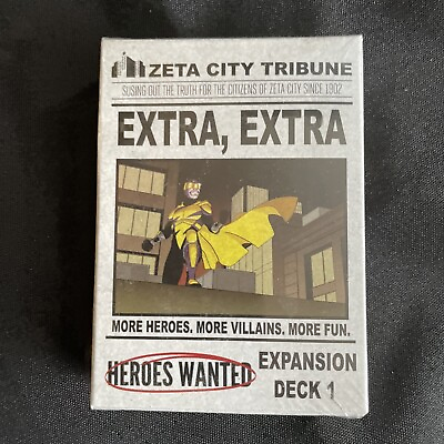 #ad Heroes Wanted Extra Extra Zeta City Expansion Deck Card Board Game $9.99