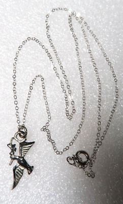 #ad VINTAGE STERLING SILVER DOVE OF PEACE PENDANT NECKLACE $19.99