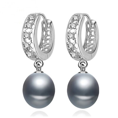 #ad Women Pearl Drop Earring Sterling Silver Earrings Wedding Gift Ear Dangle 1Pair $16.70