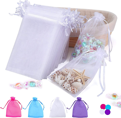 #ad 100PCS 4X6 Inch Organza Gift Bags for Jewelry Party Wedding Favor Premium Sheer $13.67