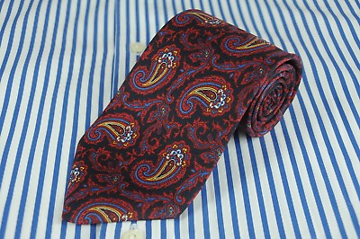 #ad Brooks Brothers Makers Men#x27;s Red Black amp; Blue Paisley Silk Necktie 58 x 3.5 in. $29.99
