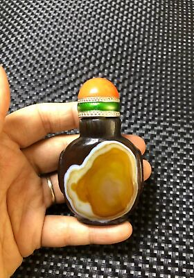 #ad Chinese antique natural silk wrapped agate snuff bottle $99.00