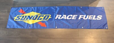 #ad Sunoco Race Fuels Banner Flag Big 2x8 feet Race Racing Gas Station Garage $16.16