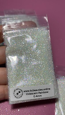 #ad Iridescent White Rainbow 0.4MM Fine Glitter nail acrylic gel craft US Seller 5g $2.50
