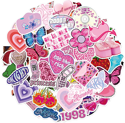 #ad 52PCS Y2K Aesthetic Stickers Cyber 2000S Fashion Sticker for Girls Waterpro... $12.99