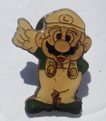 #ad Vintage Pin 1988 Nintendo Luigi Mario Bros Enamel Gaming Retro Collectible $12.00