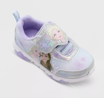 #ad Toddler Girls#x27; Frozen Sneakers Silver Lavender SIZE 6 $21.99