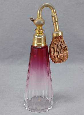 #ad #ad Vintage French Art Deco Rubina Cut Glass Perfume Atomizer Circa 1920s $195.00