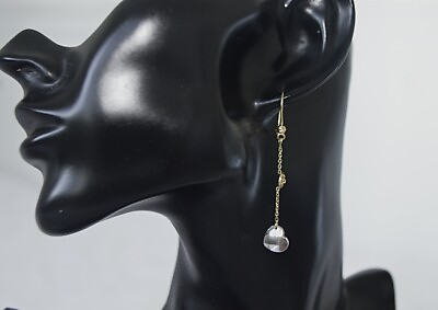 #ad 14k Gold Dangle Heart Earrings Heart Drop Earrings Shiny Drop Earrings Fancy $225.00