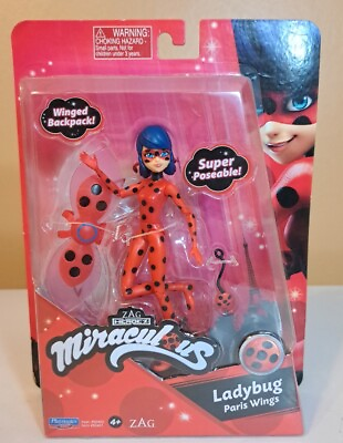 #ad Miraculous Ladybug Paris Wings 6quot; Figure Playmates Toys Zag Heroez $11.95