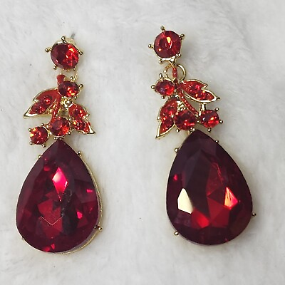 #ad red dangle pierced earrings $15.00