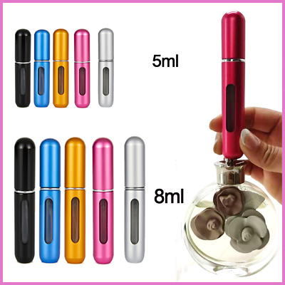 #ad 5 8ML Mini Refillable Perfume Atomizer Bottle Travel Portable Spray Pump Case US $10.29