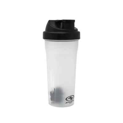 #ad Athletic Works Frost Black Protein Drink Shaker Bottle W Mixing Ball 24 Fluid $4.42