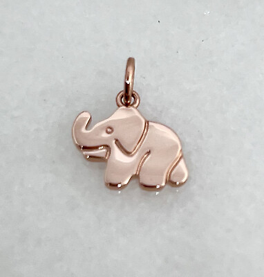 #ad 10K Rose Gold 5 8” Elephant Pendant Solid Charm Pink .88g NEW Great Gift $56.00