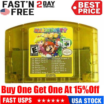 #ad USA Version Mario Party 1 2 3 Video Game Cartridge Console Card For Nintendo N64 $22.89