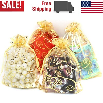#ad 50 200pcs 4x5 inch Gift Wrap Bags Drawstring Pouches Party Wedding Gift Bags USA $8.08