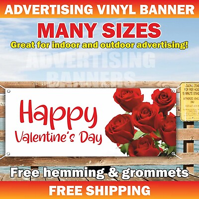 #ad Happy Valentine’s Day Advertising Banner Vinyl Mesh Sign Gift Decoration Holiday $189.95
