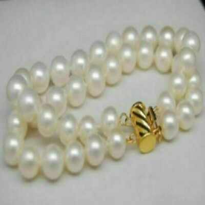 9 10mm natural White round South sea pearl 14k gold Necklace Spiritual Necklace $26.01