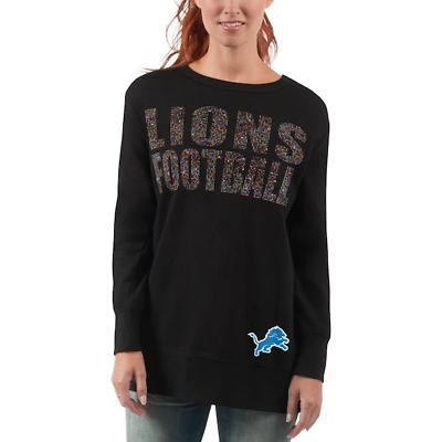 #ad Detroit Lions Women#x27;s Superstar Bling Crew Neck Sweatshirt CHOOSE SIZE $29.95
