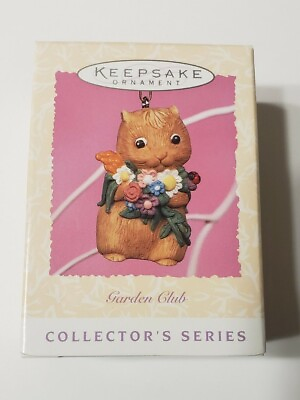 #ad Hallmark Keepsake 1997 Garden Club #3 Squirrel Holding Flowers Easter... $10.95