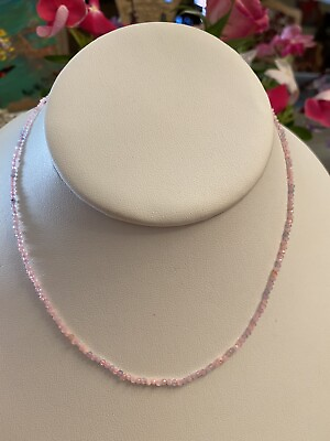 #ad Rose Quartz Sterling Silver Thin Strand Necklace $19.80