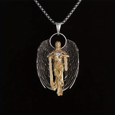 #ad Shield Of Divine Jewelry Vintage Silver Sexy Goddess Angel Pendant Necklace $14.78
