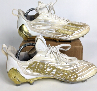 #ad Adidas Adizero Football Cleats Size 9.5 White Metallic Gold GX5122 Men#x27;s 2022 $18.49