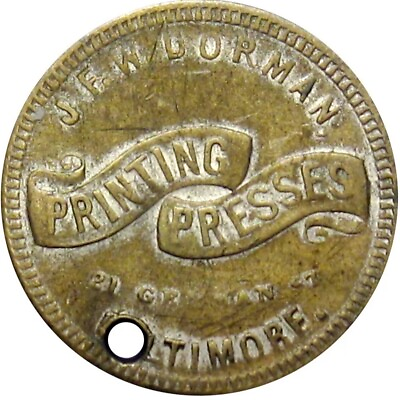 #ad 1860#x27;s Baltimore Md Ba 24fpb Dorman#x27;s Stencil amp; Stamp Works Merchant Token $75.00