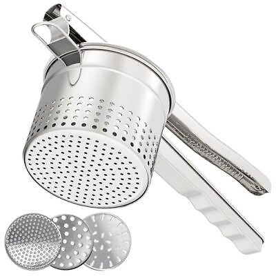 #ad Large 15oz Potato Ricer with 3 Interchangeable Discs Heavy Duty Stainless St... $22.61
