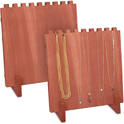 #ad Wood Necklace Display Stand Jewelry Organizer 9 x 10 x 5.5 In 2 Pack $19.39