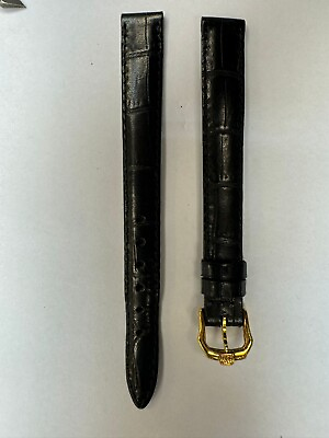 #ad Authentic NEW UNWORN Raymond Weil 12mm Black crocodille leather strap $300.00