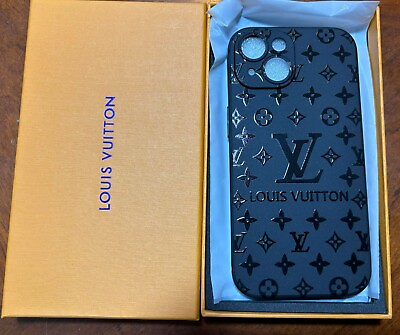 #ad Black LV Pattern iPhone 15 Case: Stylish Protection for Your Device $80.00
