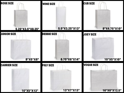 #ad #ad WHITE Kraft Shopping Gift Bags #60 Paper Weight Choose Size amp; Package Amount $161.95